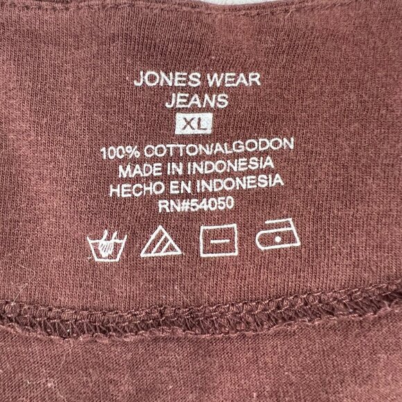 Jones Wear Jeans Brown Embroidered Floral Cotton Sleeveless Top XL Y2K - Picture 2 of 5